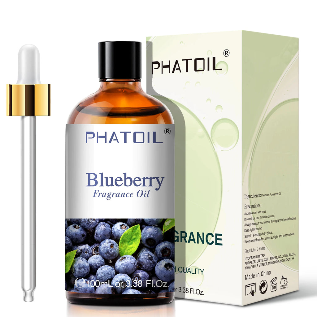 PHATOIL 100ml Fruit Series Fragrance Oils with Glass Dropper Coconut & Vanilla Strawberry Mango Cherry Aroma Oil For Diffuser
