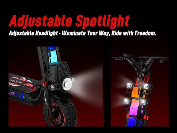 Off-Road 10000W Electric Scooter 60V 40AH 55MPH Accessory Kit Seat Dual Motor US
