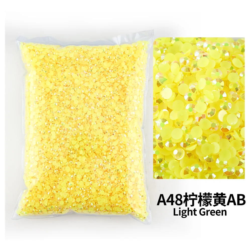 Yellow Series Flat Back Resin Rhinestone 3MM 4MM 5MM Non Hot Fix Jelly Rhinestones Stones For Craft DIY Tumblers Shoe Decoration