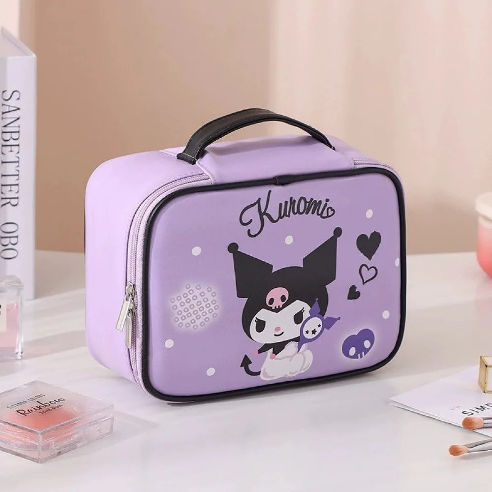 Detachable multifunctional Sanrio My Melody Hello Kitty makeup bag, waterproof, wear-resistant, large-capacity, portable storage