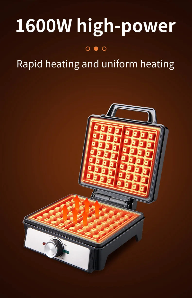 Electric Waffle Maker 2-Gram Non-Stick Commercial Waffle Maker 1500W 220V