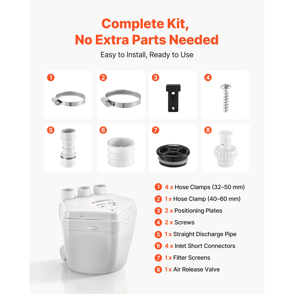 SucceBuy Utility Sink Pump 36 ft 1 HP 2200 GPH with 3 Water Inlets 1 Outlet Aluminum for Sink Shower Wash Bin Kitchen Basement