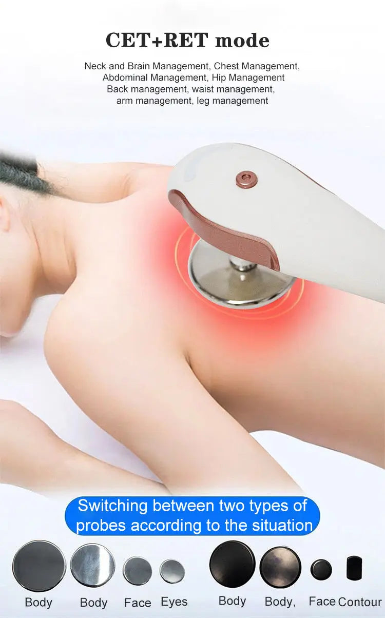 Portable Professional Tecar Therapy Machine for Pain Relief Physical Therapy Diathermy Home Muscle Recovery