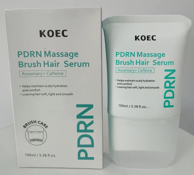 PDRN Rosemary Caffeine Massage Brush Hair Serum,Hair Nourishing Strengthening Essence,Improve Scalp Environment,Scalp Massager
