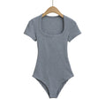 Slim Short Sleeve Women's Sexy Clothing Retro Jumpsuit Pullover Bodysuit Top Sexy Bodysuit