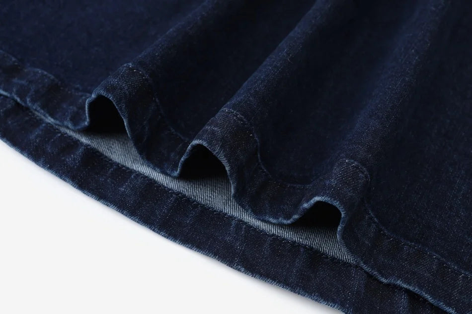 (Ship out in 1day)AS AW26 Denim Varsity Collection Navy Blue Denim+ Embroidery Sweatshirt weekday fabric brother sister clothing