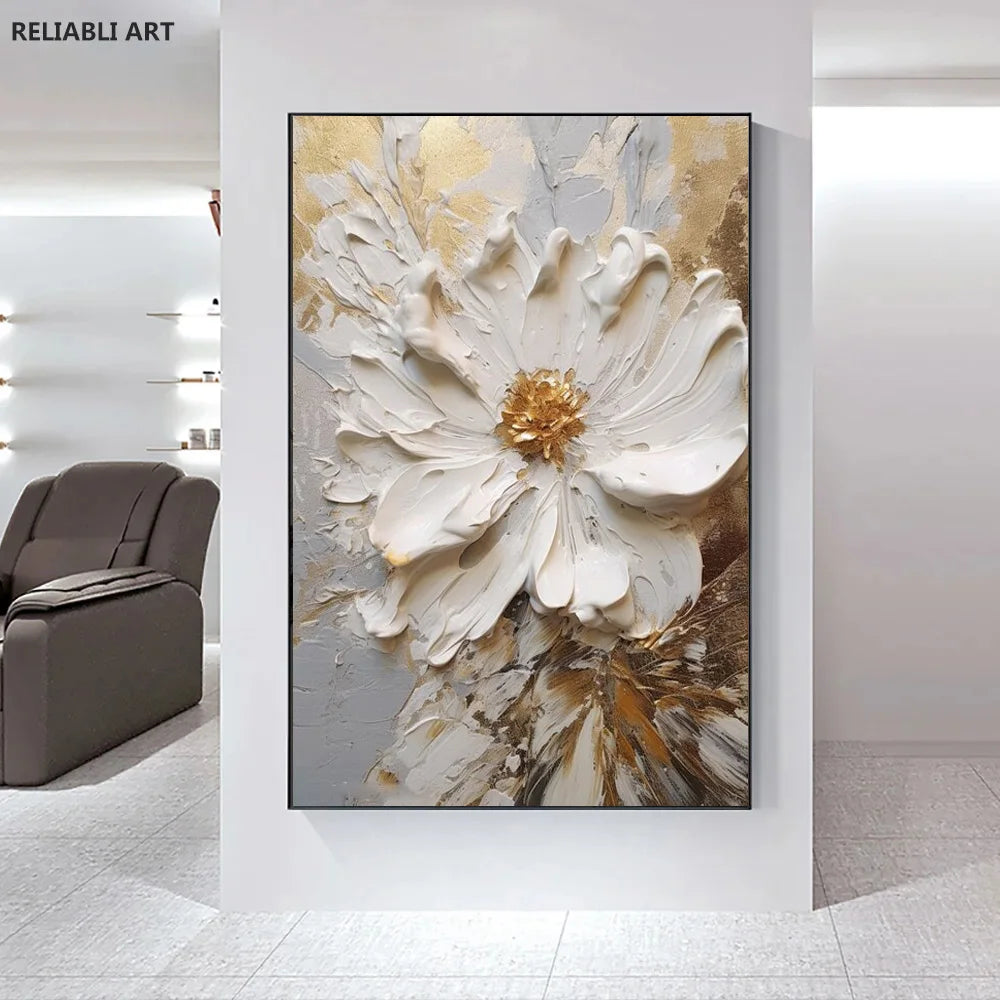 Modern Light Luxury Living Room Decor, Abstract Flower Art Posters,Home Decoration, Prints Canvas Wall Picture,Unframed