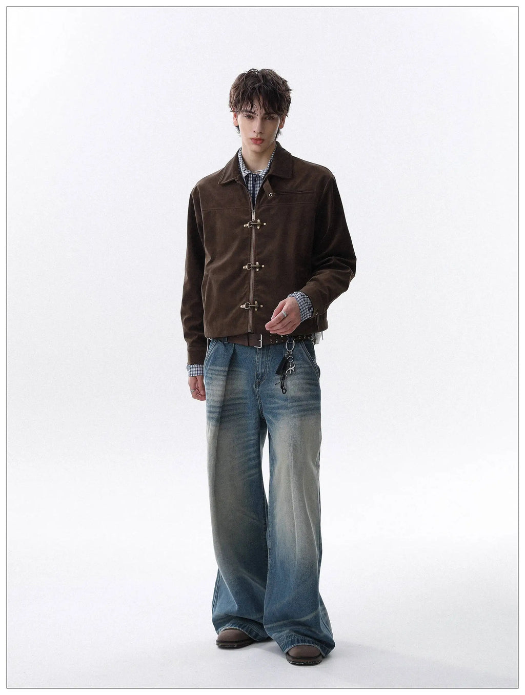 LUZHEN 2025 Autumn New Original Metal Buckle Placket Casual Jacket Men's Fashion High Quality Solid Color Elegant Clothes JY4230