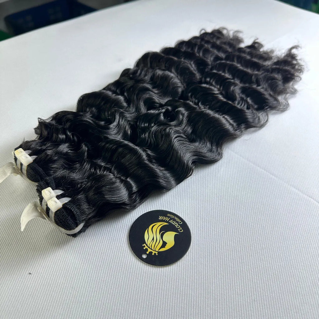 Factory Wholesale Cloudy Hair Collection Vietnamese Hair Super Double Drawn 100% Virgin Human Hair Weave Afro Bouncy Curly