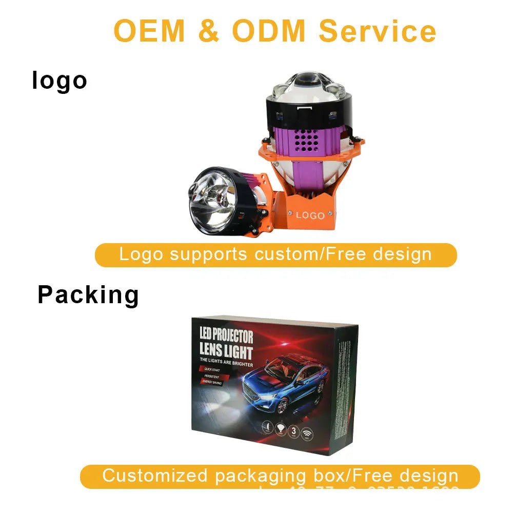 170W Car LED Lights Laser Projector Headlights Hi Lo Beam Direct Lighting Retrofit No Damage Installation Car Accessories