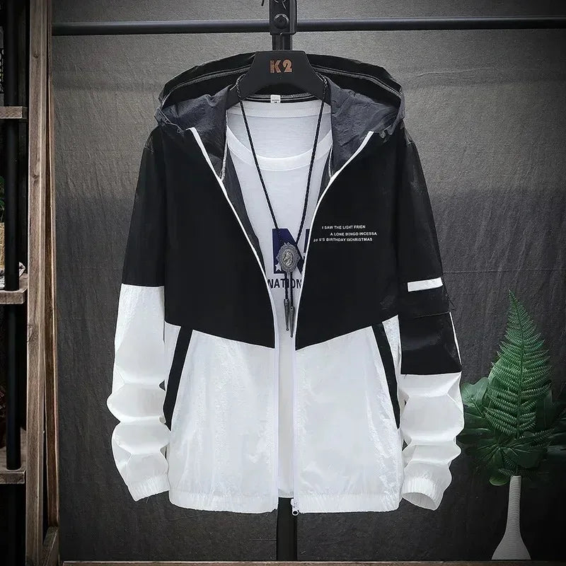 Men's Sun Protection Clothes Jackets Motorcycle Summer Ultra-thin Windproof Ice Silk Windbreaker Male UV Resistant Jacket Coats