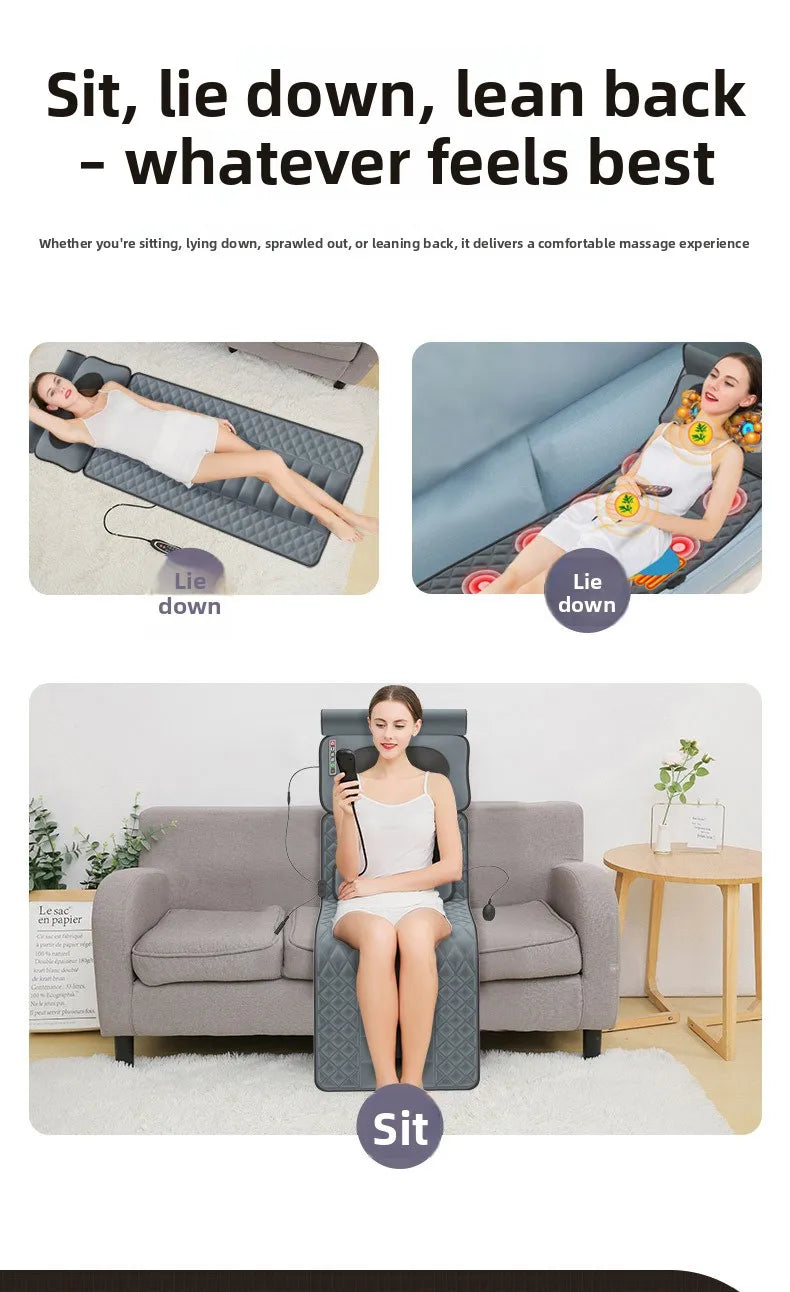 Crossborder Electric Massage Mattress Smart Home Use Full Body Heated Neck Back Waist US Massager Neck Massage Pillow Massager