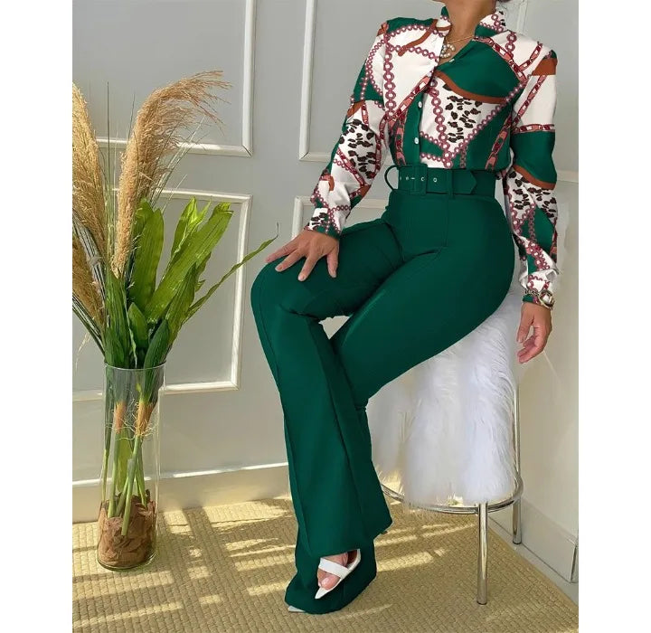 Pants 2 Piece Sets Womens Outfits Fashion Versatile Casual Girdle Blouse Suit of Female Streetwear Autumn and Winter New 2023