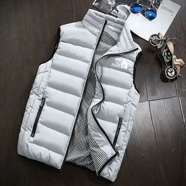Autumn and winter zippered sleeveless jacket, warm vest coat, fashionable and versatile men's golf clothing