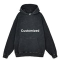 Men Streetwear Hip Hop Oversize Washed Hoodie Sweatshirt Custom Vintage Hoodie