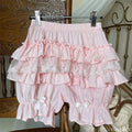 Cotton Bloomers Lolita Style Girls Cute Sweet Japan Sexy Lace Date Princess Pink Layer Puff Shorts Ruffles Lantern Small Pants