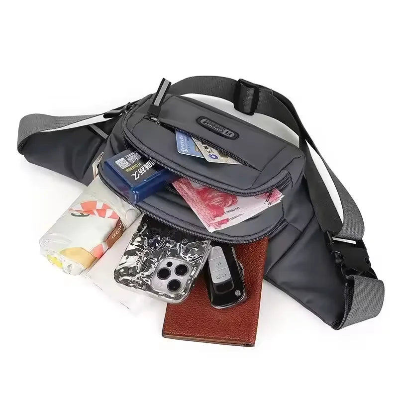 Crossbody Bag Outdoor Sports Multi Functional Waterproof Waist Bag Canvas Fit Mobile Waist Bag With Large Capacity For Men Women