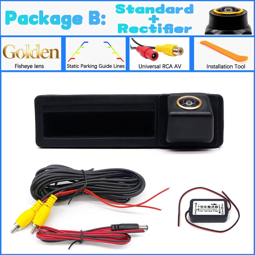 HD CCD Car Reversing Camera For Audi A6 C6 4F S6 RS6 Q7 4L 2005~2015 AHD 1080P 170°FishEye Vehicle Truck Handle Rear View Camera