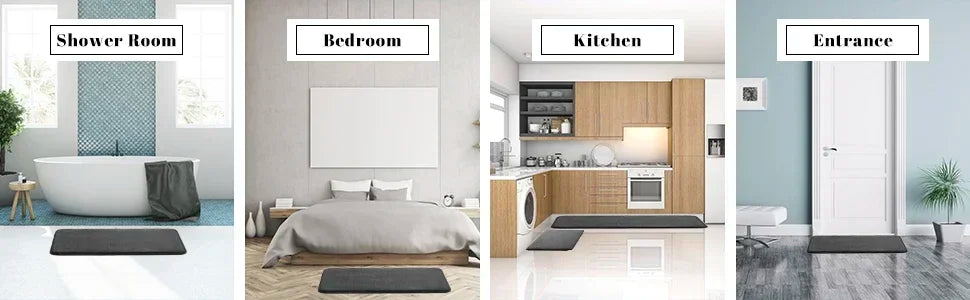 Bath Mat & Bathroom Extra Thick & Soft Memory Foam & Non Slip Super Absorbent Bathroom Rugs Bath Rug for Bathroom Floor