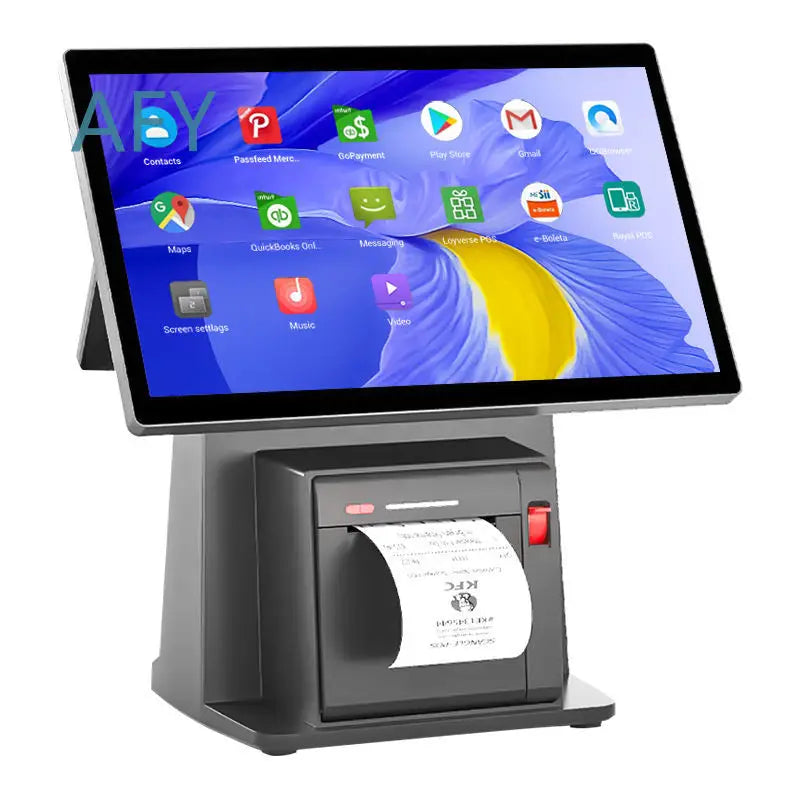 Best Selling 15 Inch Restaurant POS System Terminal for iPad Android Windows with Thermal Printer Barcode Scanner Cash Drawer