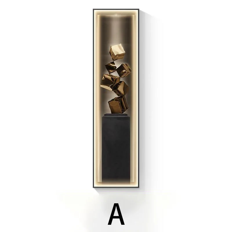 Led Modern Light Luxury Entrance Decoration Painting Slender Entrance Wall Painting High-end Hanging Painting Corridor Wall Lamp