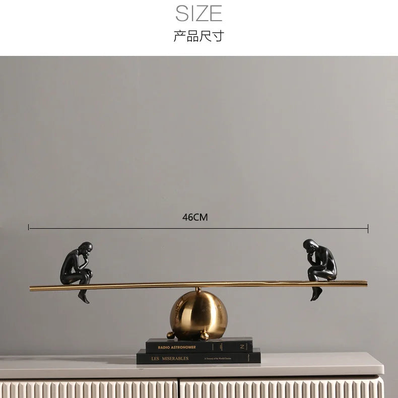 Decoration Modern Simple Creative Meditators Light Luxury Living Room Wine Cabinet TV Cabinet Study Decorations