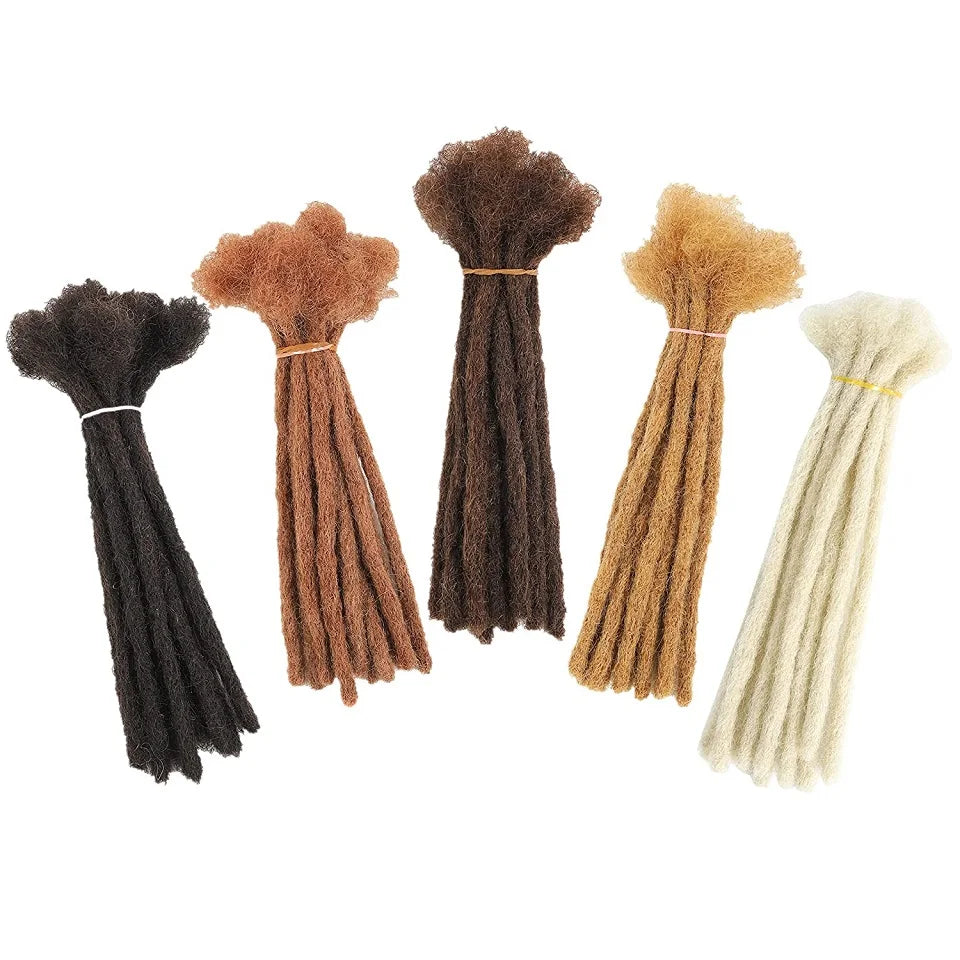 Dreadlocks Brazilian Human Hair Strand Crochet Braid Hair Loc Extension 0.6 0.8 CM Kinky Braiding Bundles Microlocks Wholesale