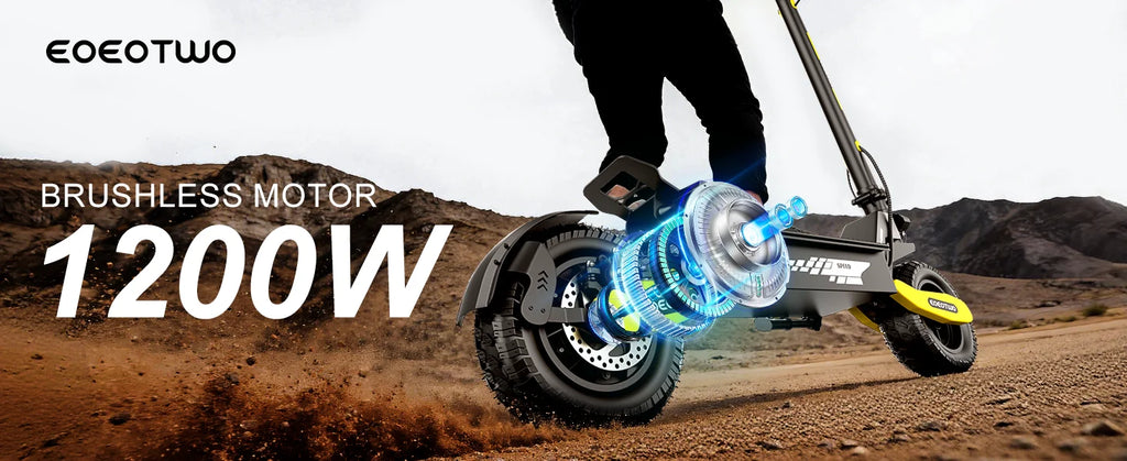 EOEOTWO 1200W Off Road Electric Scooter for Adults 48V Long Range E-Scooter 30MPH Fast Speed 11" Tubeless Tire Foldable Kick Scooter