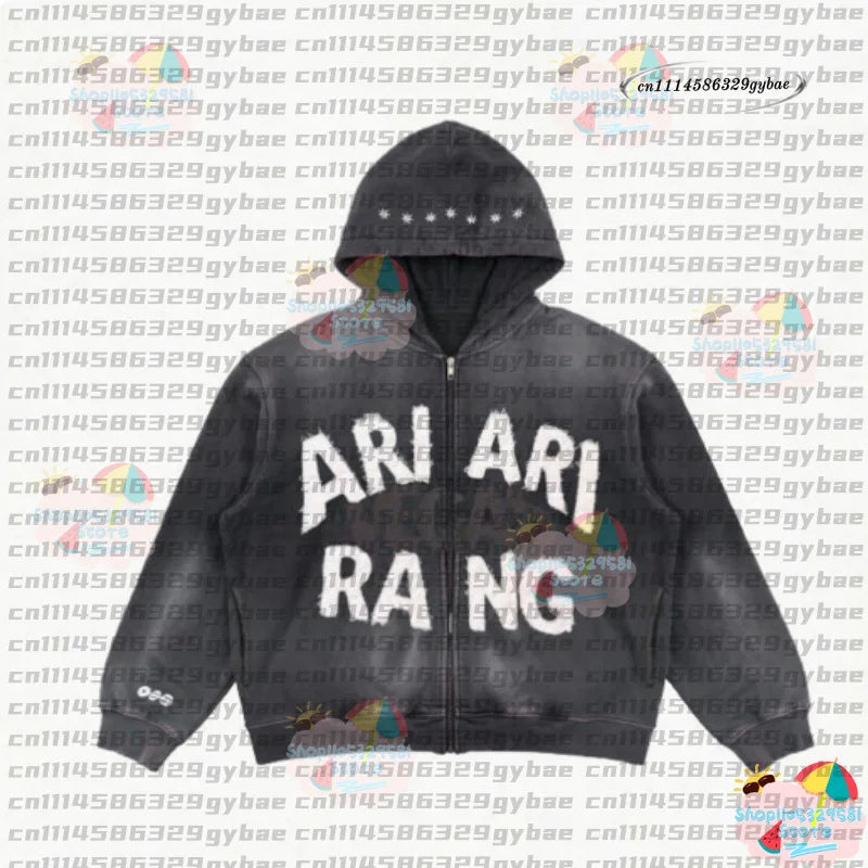 2026 Concert ARIRANG Style Europe Limited Zip-Up Hoodie GREEN WIND JACKET hooded cardigan zipper jacket ARMY unisex