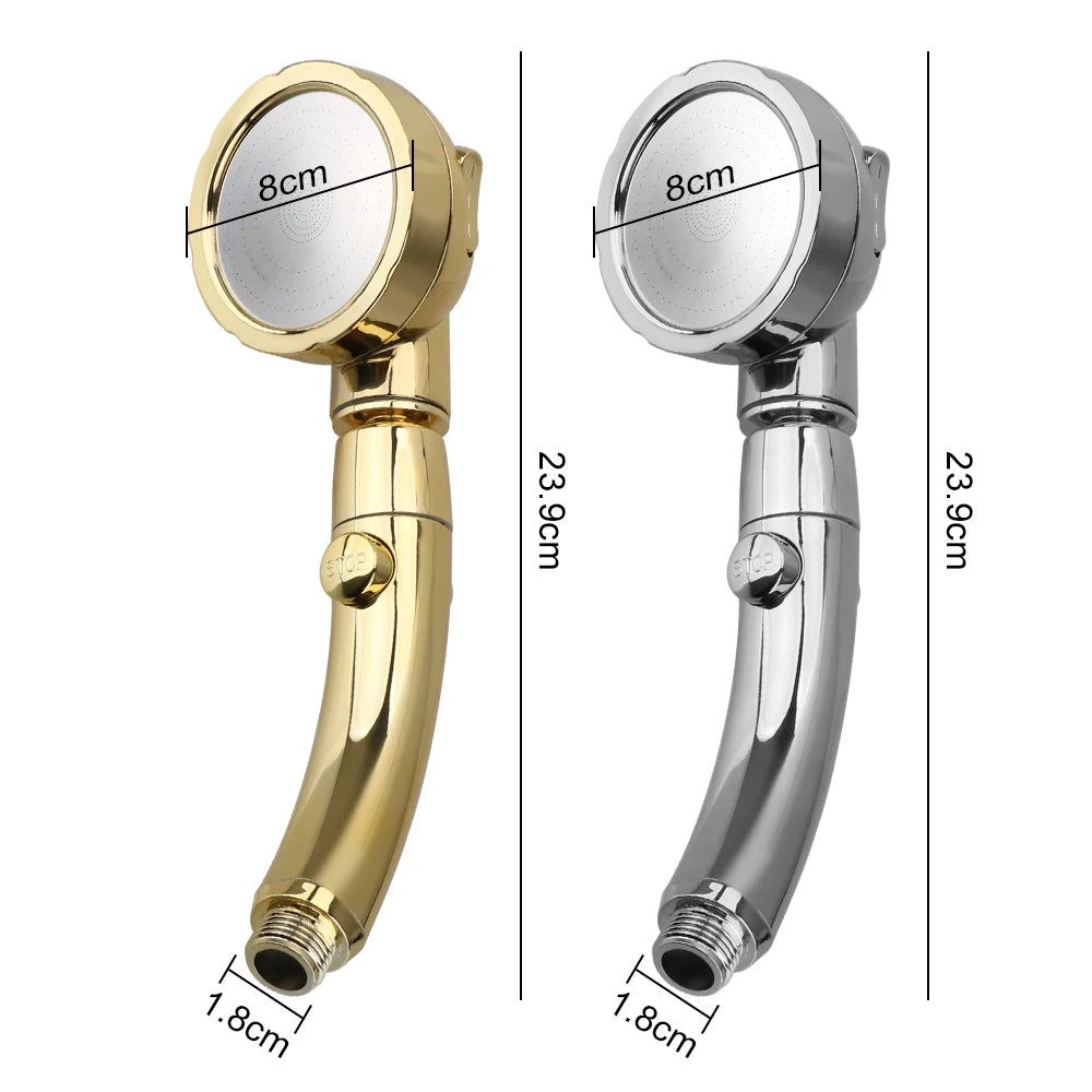 3 Modes Shower Head Set With Hose and Holder High Pressure Water Saving One Key Stop Waterfall Showerheads Bathroom Accessories