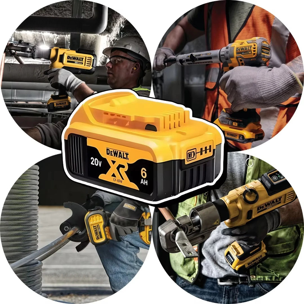 100% DEWALT Original 18V 20V 6.0AH 5Ah, DCB206, DCB205 With Fast Charging, 20V Lithium Battery, Power Tool Battery 20V Dewalt