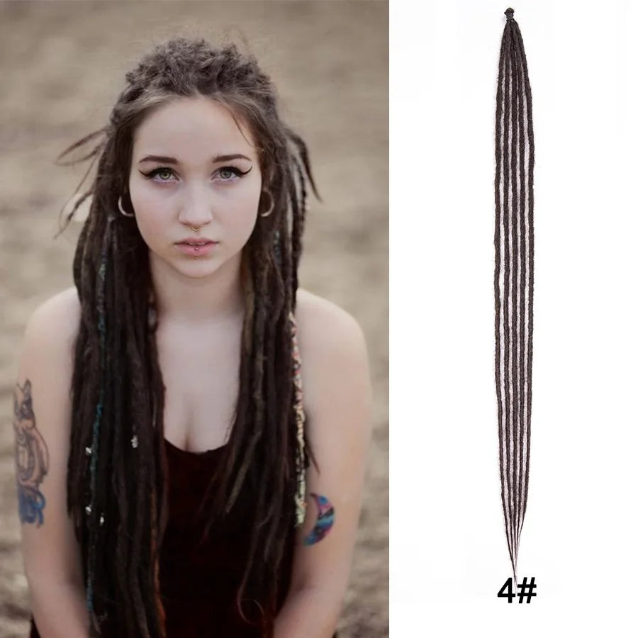 20"36Inch 5Strands Handmade Dreadlocks Extensions Ombre Synthetic Dreads Dreadlocks Twist Braiding Hair Reggae Dreads Braids 