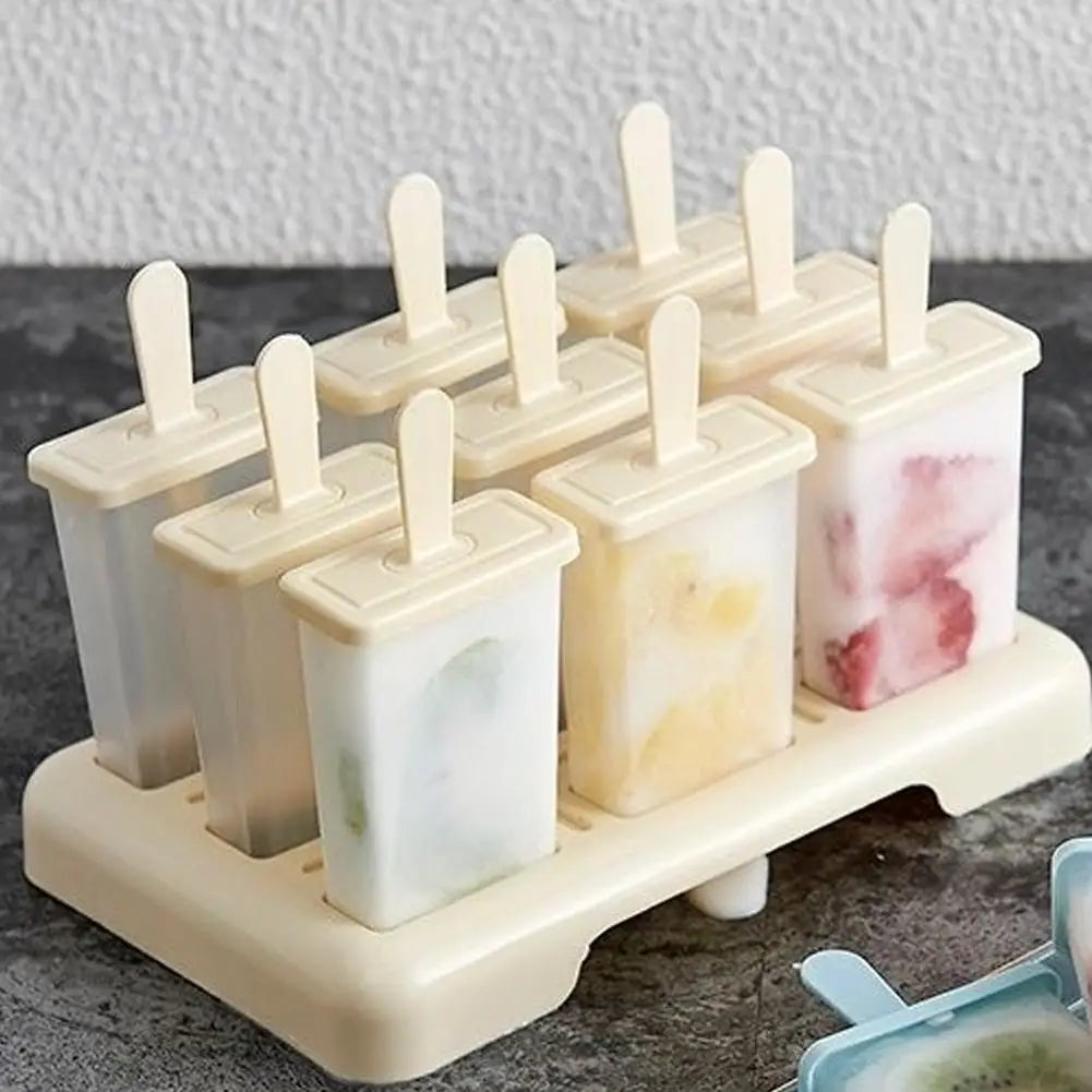 Popsicle Molds 9PCS Popsicle Maker Easy Release Popsicle Mold DIY Homemade Ice Box with Plastic Stick Kitchen Gadgets