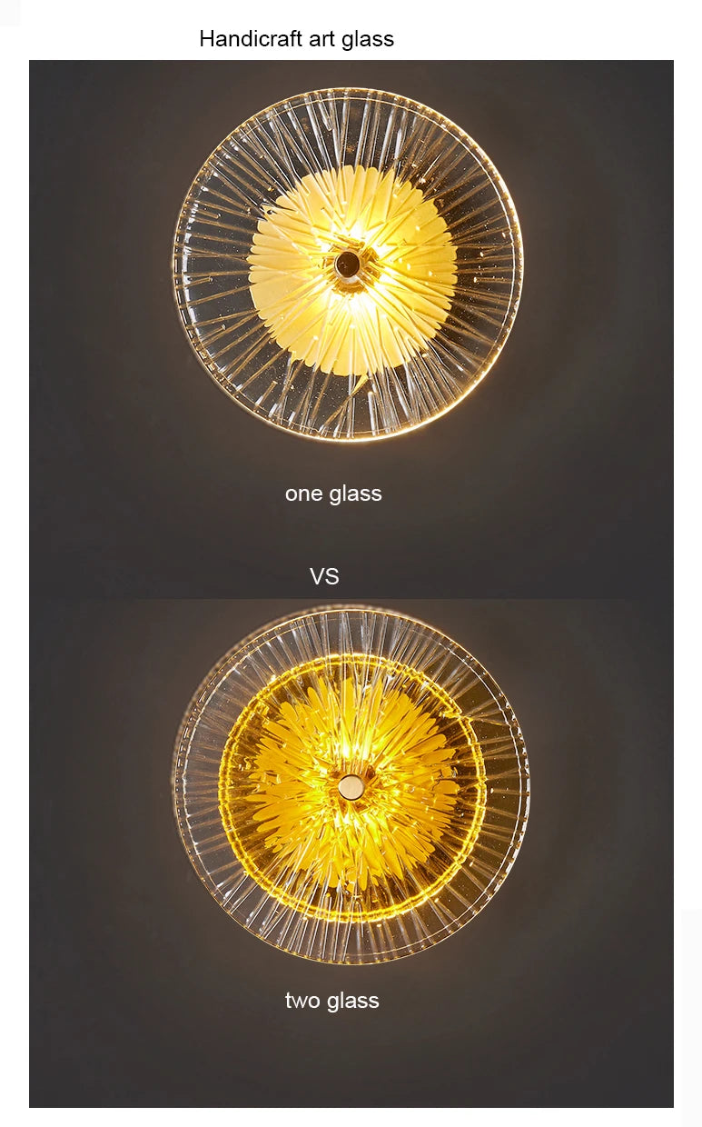 Modern Light Luxury Circular Art Glass Wall Lamp Minimalist Designer Creative Lighting for Bedroom Hallway Living Room Decor