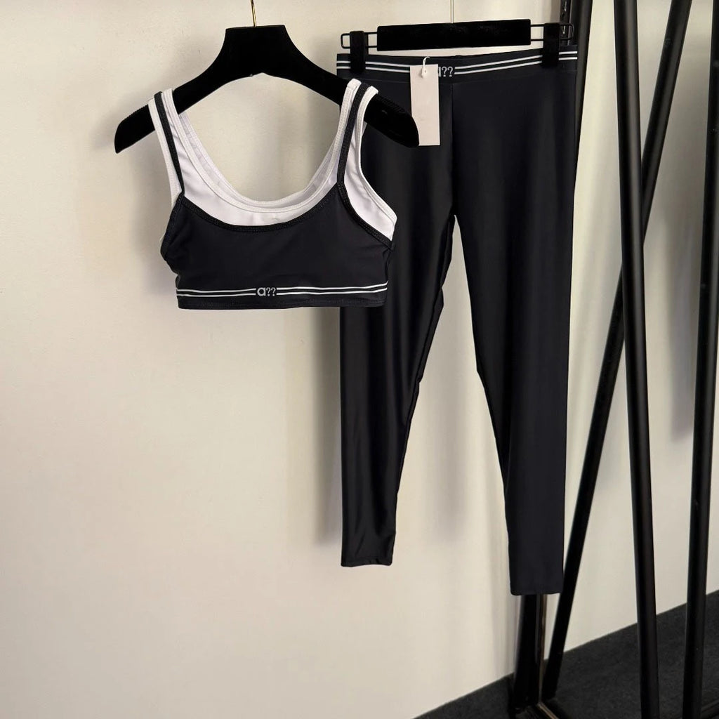 2026 Summer New Style Yoga Sports Outfit - Bandeau Top Stretchy Ankle-length Leggings