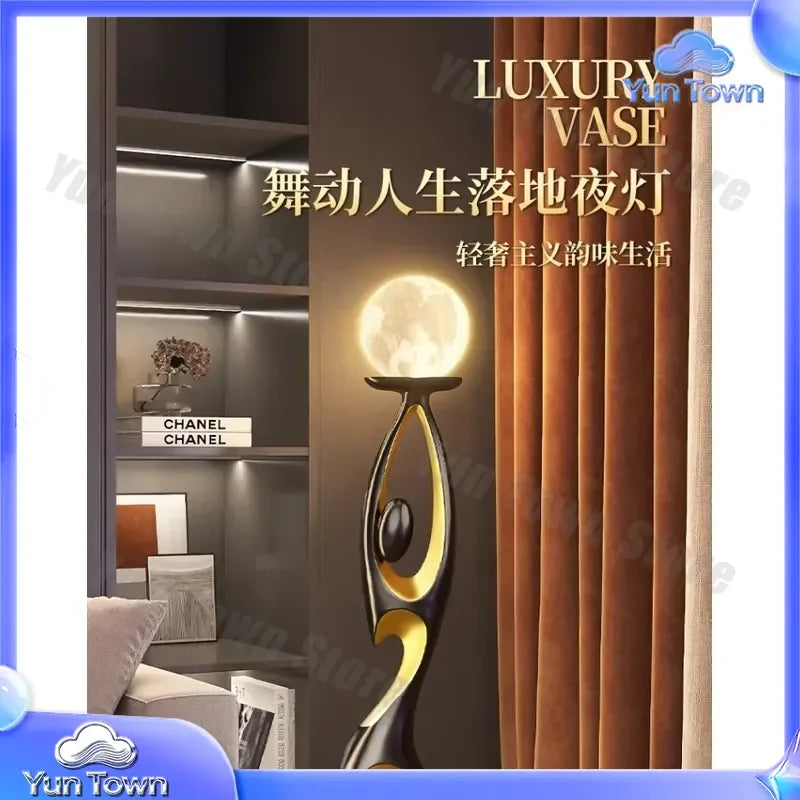 Art Floor Lamp for Living Room Bedroom Sofa Side Decorative Ambient Light Medieval Style High End Light Luxury Standing Lamp