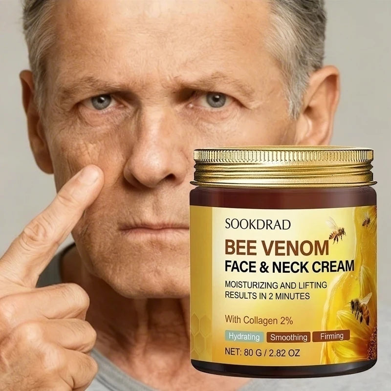 Bee Venom Face & Neck Cream,2% Collagen, moisturizing smooth, all skin, daily morning care,80g