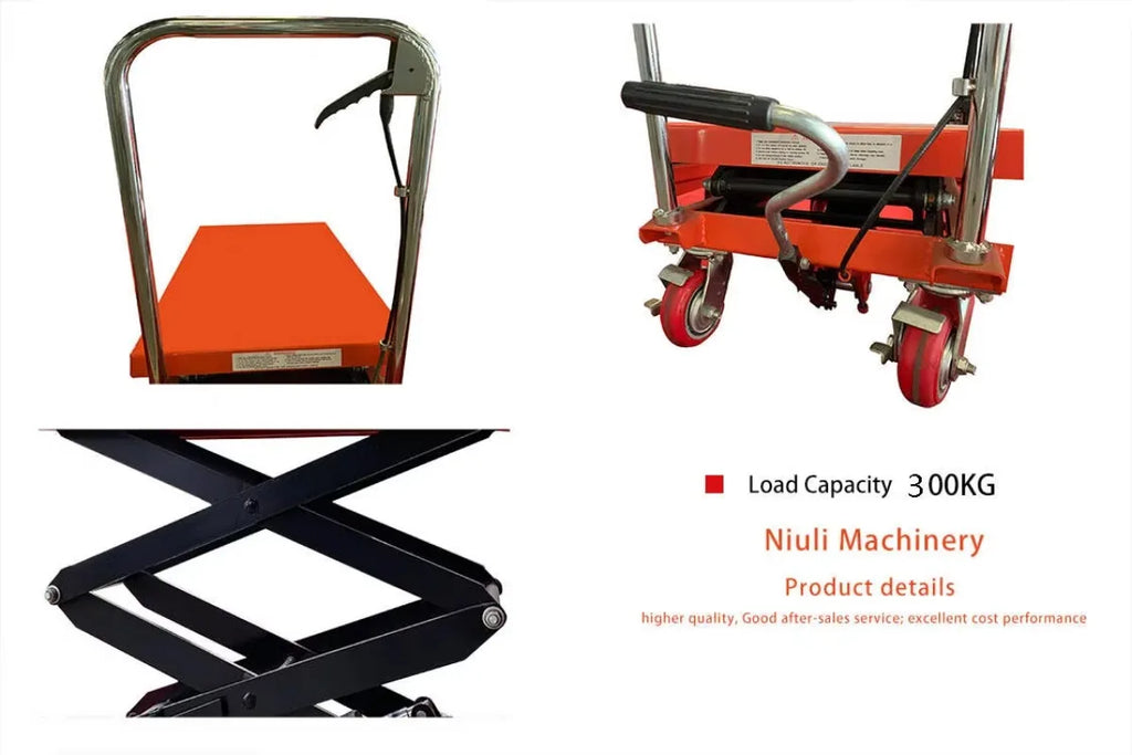 Portable Lifting Platform, Manual Hydraulic Warehouse Hoist, Small Loading Flatbed Vehicle