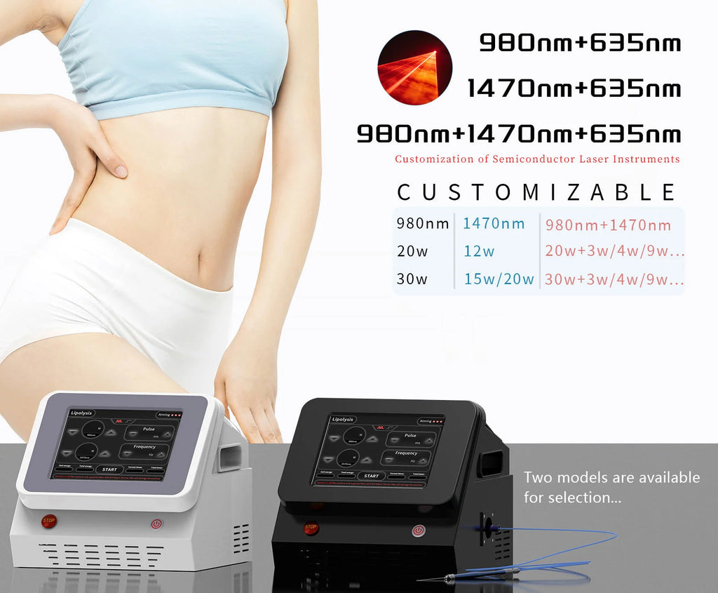 Myoslim 980+1470+635+450nm Diode Laser Lipolysis System Anti-Inflammatory Therapy Body Slimming Face Lifting Machine
