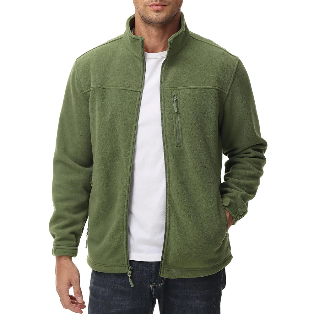 TACVASEN Full Zip Up Fleece Jacket Mens Thermal Warm Workout Jacket Outdoor Trekking Hiking Jackets Camping Coat Windbreaker