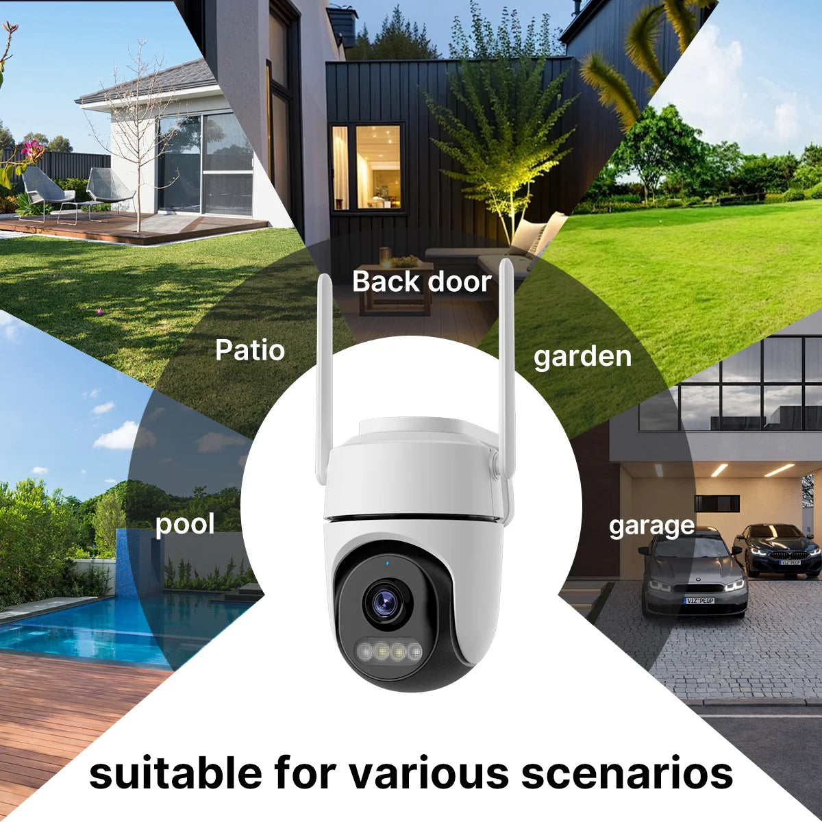 WONSDAR 2pcs PTZ WiFi Camera Outdoor IP Camera Video Surveillance Smart Home Security Protection Motion Detection Alarm iCsee