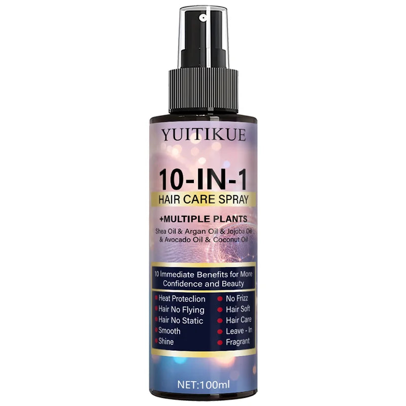 YUITIKUE 10-in-1 Hair Care Spray, Leave-In Conditioner with Natural Oils for Smooth, Shiny & Tangle-Free Hair