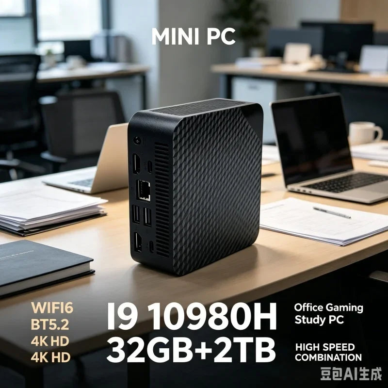 NEW Mini PC Intel Core I9 10980HK PC Gaming Computer 8/16GB RAM 1TB 2TB M.2 SSD WiFi 6 BT5.2 4K HD Portable Desktop Pc