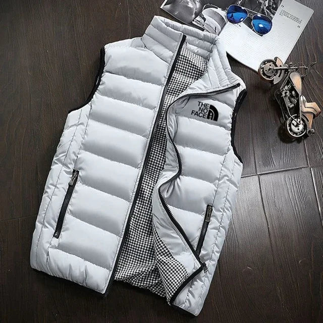 Autumn and winter zippered sleeveless jacket, warm vest coat, fashionable and versatile men's golf clothing
