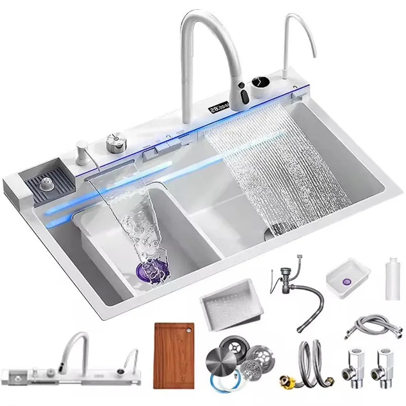 Kitchen Sink Nano Stainless Steel Kitchen Sink Large Single Bowl Wash Basin Kitchen Items Kitchen Sink Dishwashing Sink