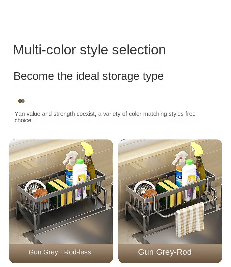 Kitchen Sink Drain Rack Organizer Plastic Self-draining Sink Shelf Soap Sponge Holder Dishcloth Towel Rack Filter Basket