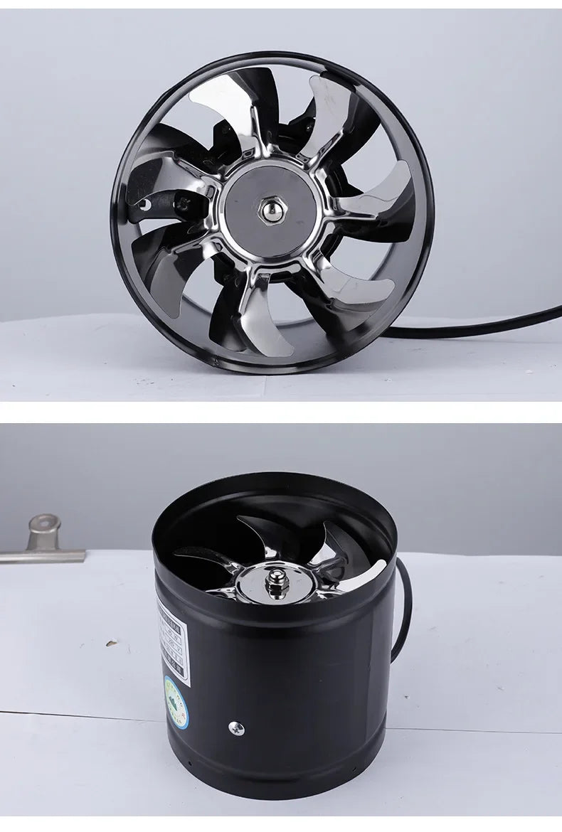 4 Inch Fan Air Ventilator For Home Kitchen Metal Pipe Ventilation Exhaust Fan Mini Extractor Bathroom Toilet Wall Fan Duct Fan