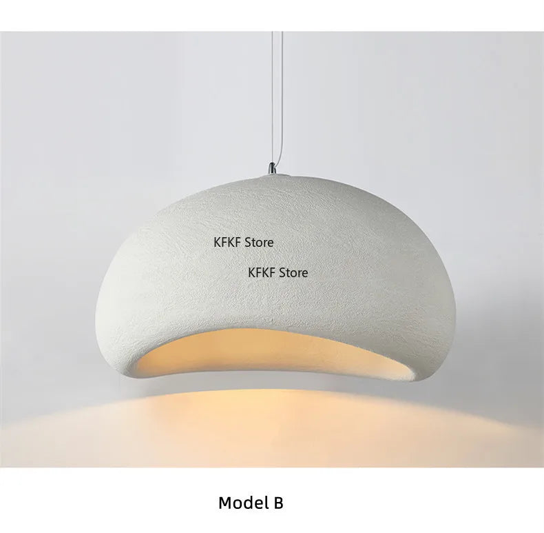 Nordic Wabi Sabi LED Pendant Light E27 Simple Chandelier Cord Suspend Lamp for Dining Room Restaurant Luminarias Fixtures