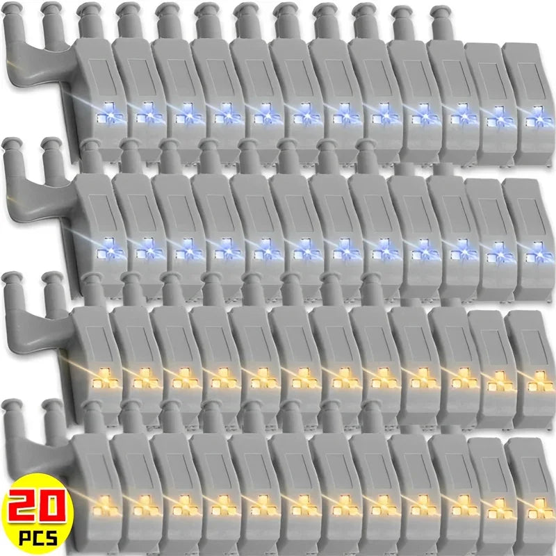 20/1PCS LED Inner Hinge Lamps Universal Wardrobe Cabinet Sensor Night Light Kitchen BedroomCupboard Closet Drawer Night Lamp