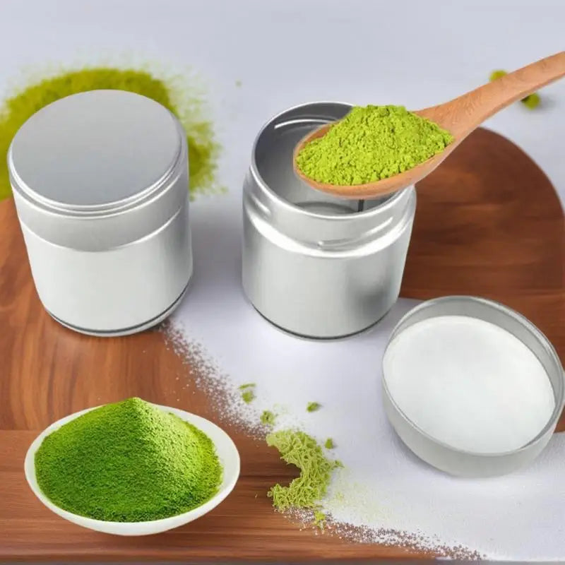1 Pcs Portable Mini Matcha Powder Can Thick Tinplate Tea Sealed Jar Spice Storage Box Container Box Kitchen Gadgets Household
